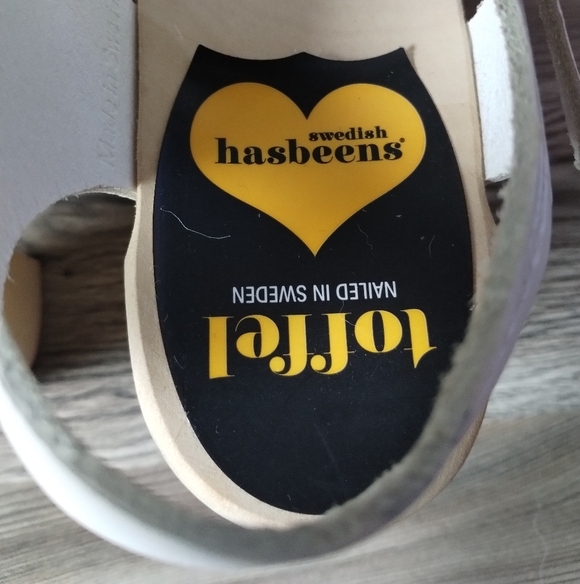 Swedish Hasbeens White Peep Toe High Heel Sandal Women's Size 38 US 8 - Picture 4 of 6